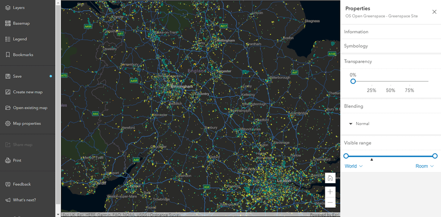 Screenshot of the ArcGIS Online Viewer